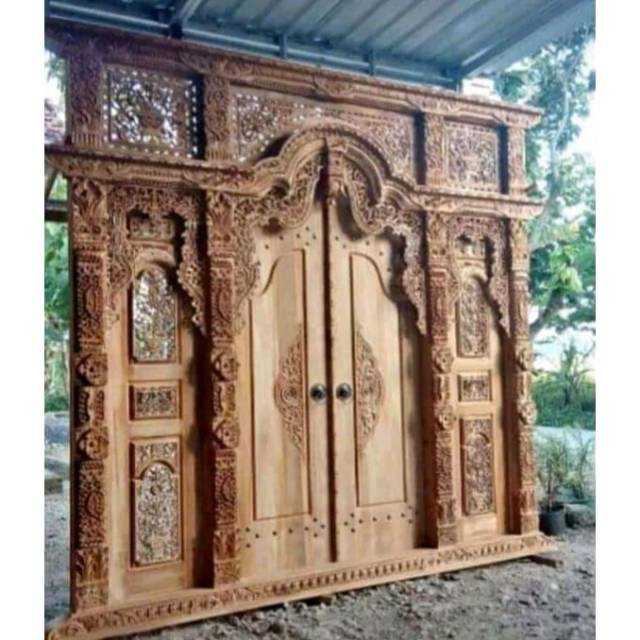 Pintu gebyok 300x270 MENTAH kayu Jati