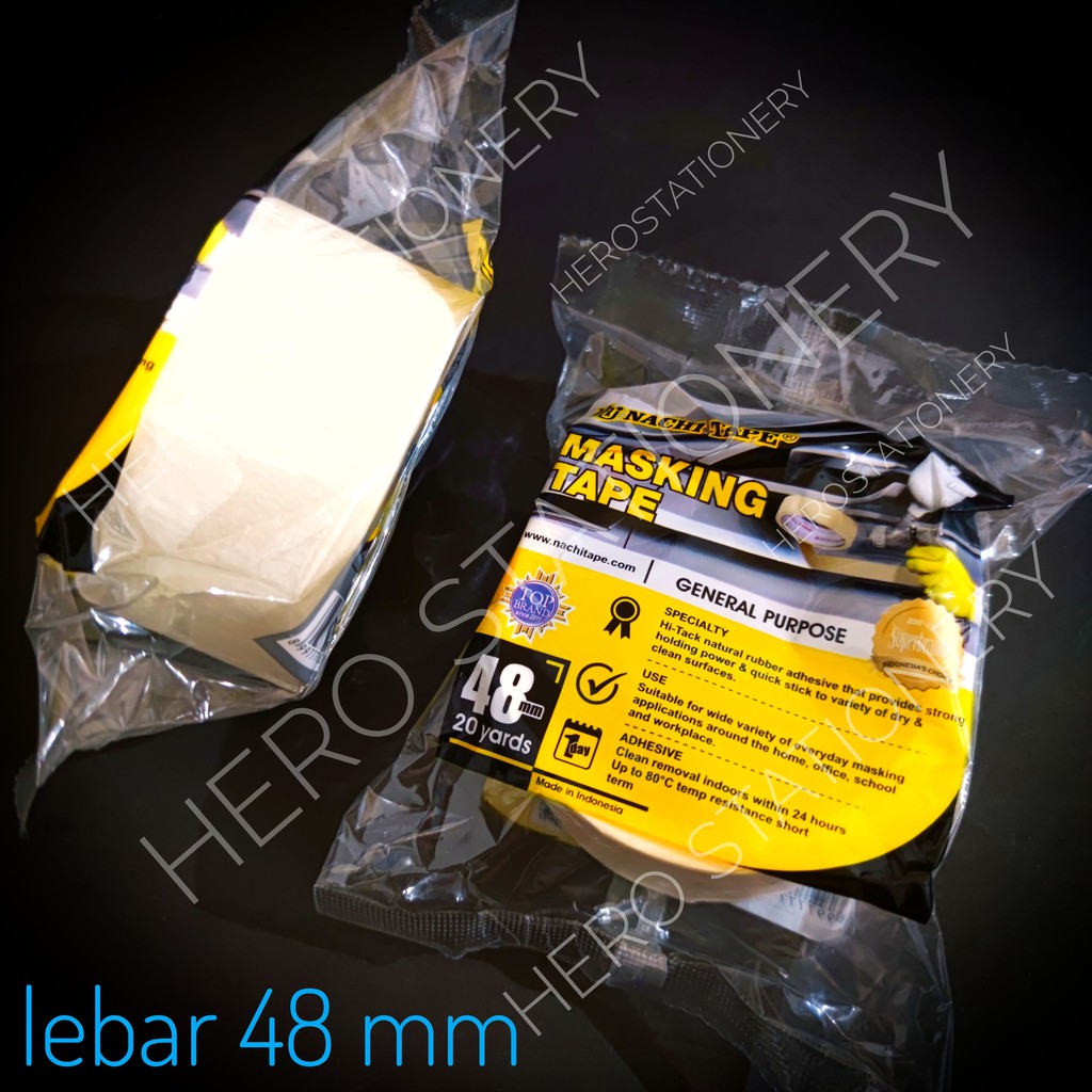 

Lakban selotip kertas masking tape nachi 2 inch lebar 48 mm panjang 20 yard