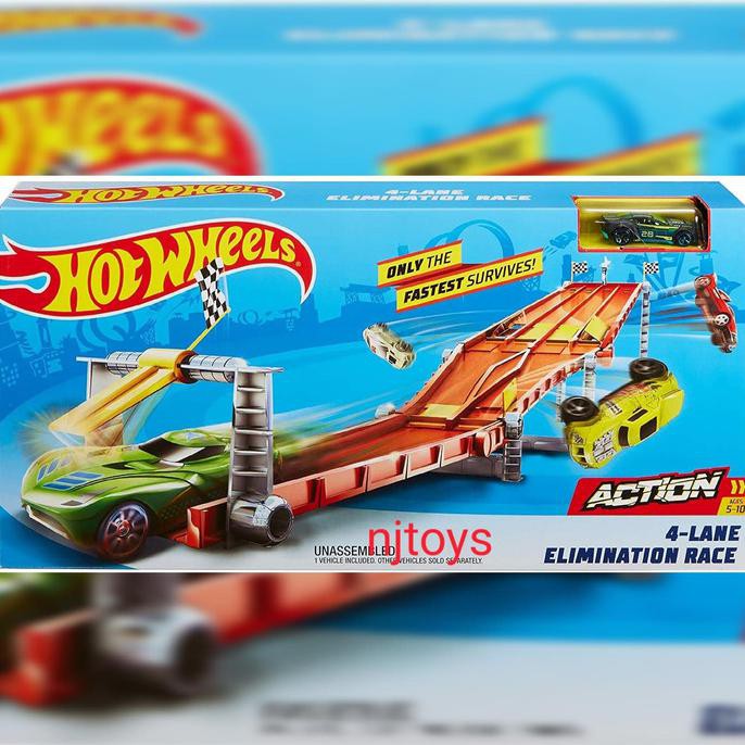 Hot Wheels 4 Lane Elimination Race Trackset - Termurah 