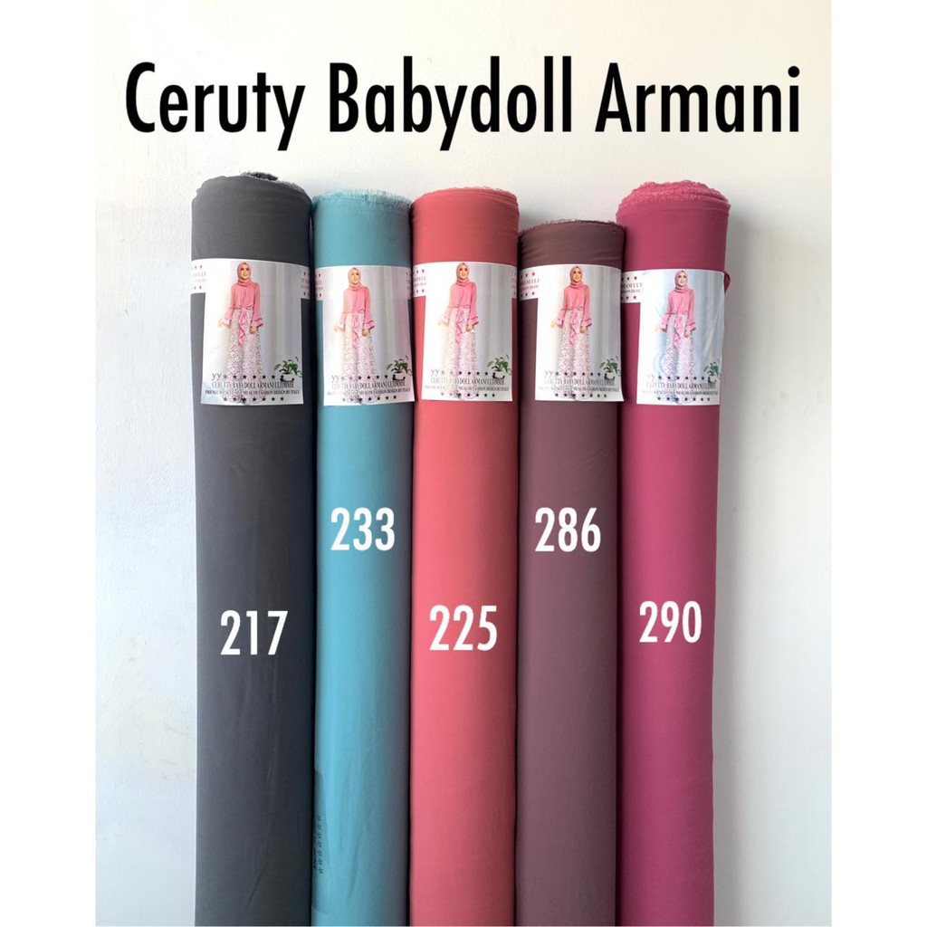 1 Roll Kain  Ceruty Baby Doll - Kain Ceruti Bahan Hijab Gamis (50 yard)