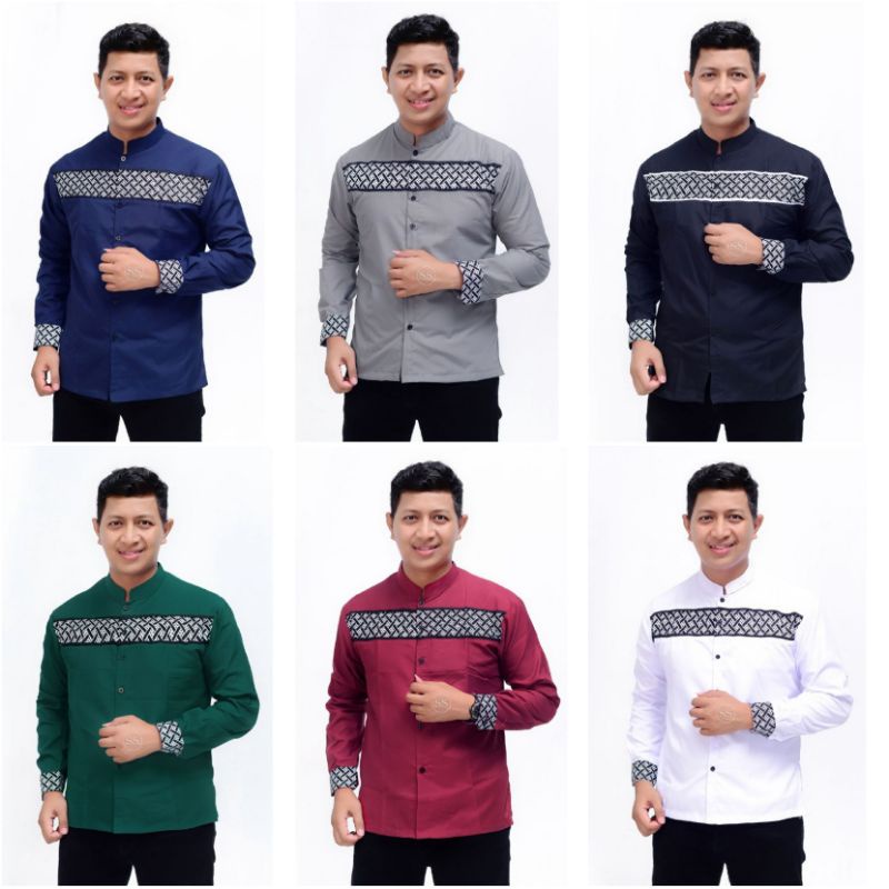 BAJU KOKO MUSLIM PRIA DEWASA LENGAN PANJANG KEMKO KURTA PUTIH HADROH TAKWA MODERN PREMIUM EL RUMI POLOS KOMBINASI BATIK TOYOBO TERBARU AZZAHIR GUS AZMI SUBBANUL MUSLIMIN