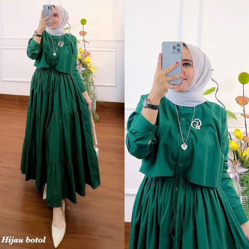 Ready Midi Dress Hania Import // LONG TUNIK KEYSHA