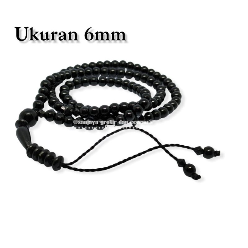 -TASBIH BATU GIOK HITAM 6MM/ TASBIH BATU LIMBAT HITAM 6MM/ TASBIH BATU HITAM LIMBAT 99BUTIR