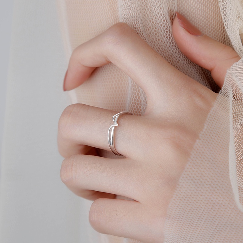 Papaozhu Sederhana Perak Spiral Memutar Cincin Dapat Disesuaikan Untuk Wanita Gadis Temperamen Berongga Geometris Knuckle Rings Perhiasan Jari Trendi
