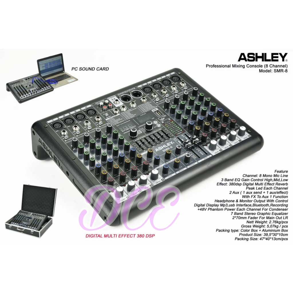 mixer audio ashley smr 8  smr8 8channel plus koper original