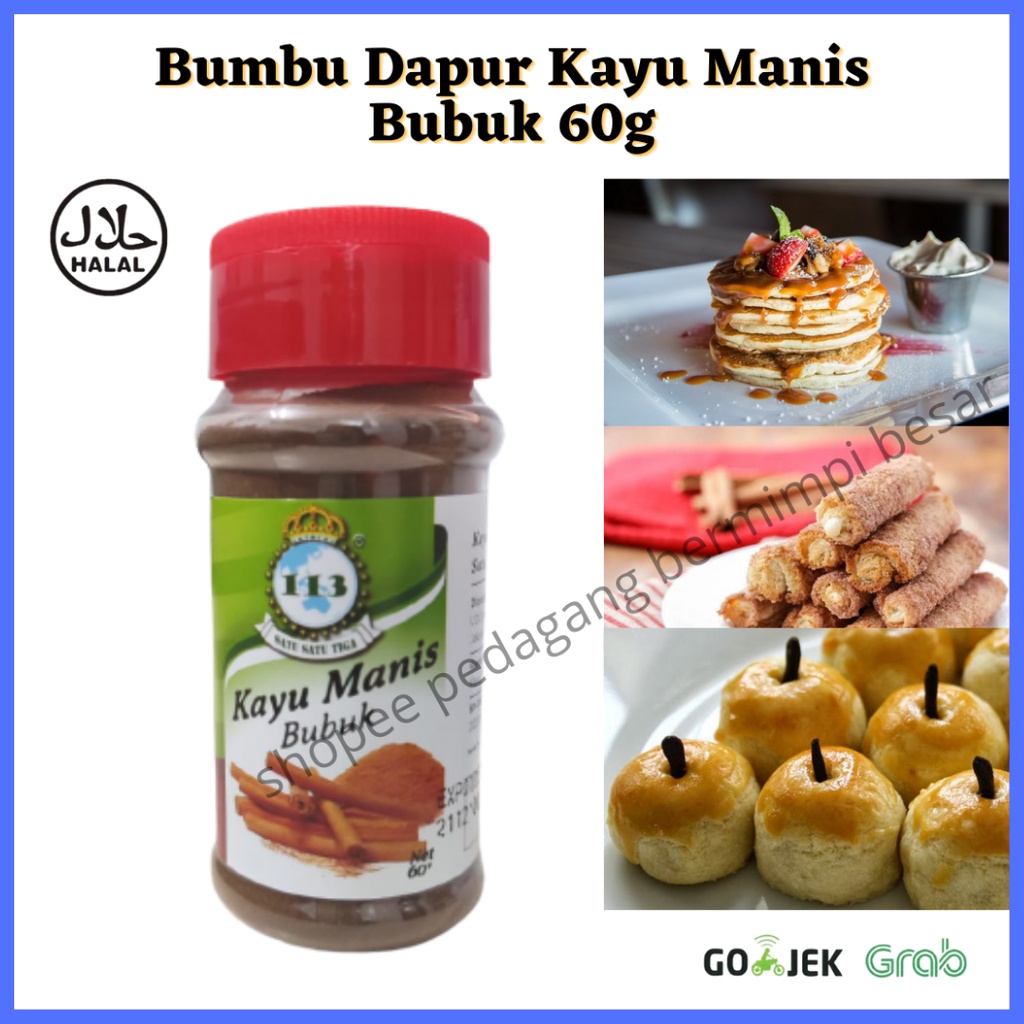 113 Bubuk Kayu Manis 60g/ Bumbu Dapur / Penyedap Rasa/ Rempah Rempah/ Bumbu Masak/ Bubuk Kayu Manis / Cinnamon Powder