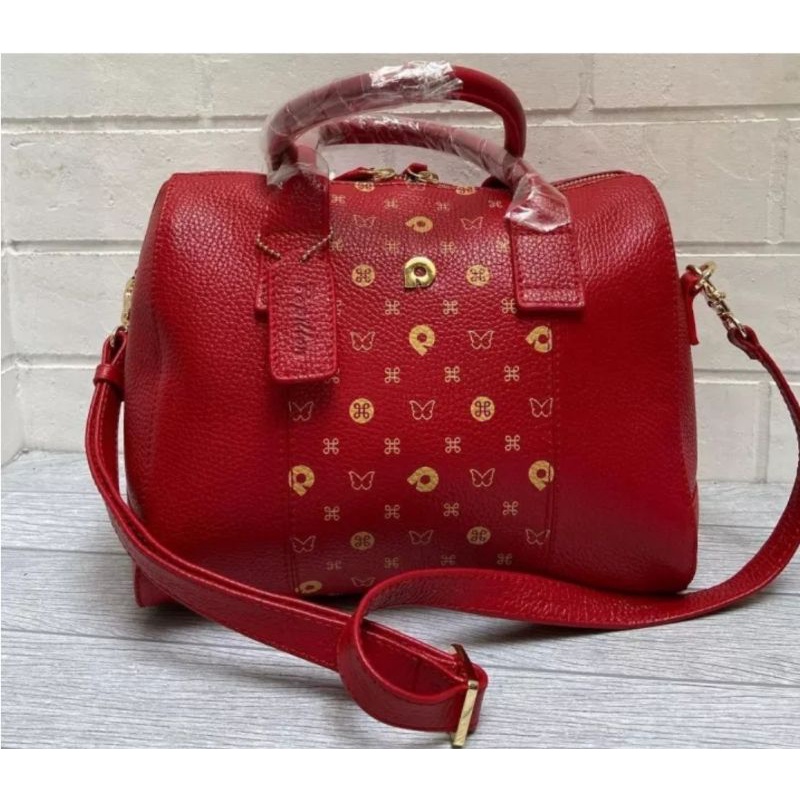 Tas Wanita Kulit Asli Merk Papillon Original K3430 Warna Merah
