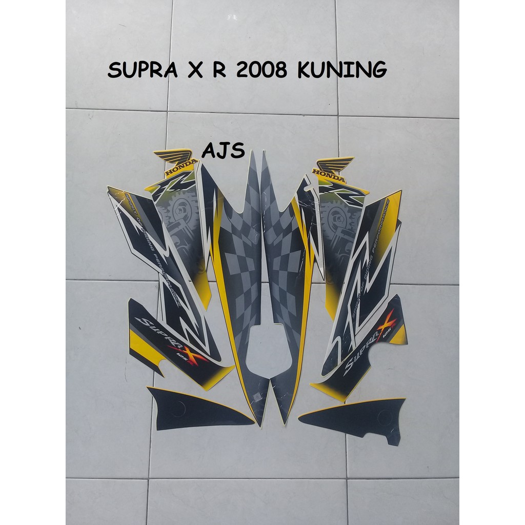 Sticker Striping Motor Honda Supra X R 125 2008 Kuning