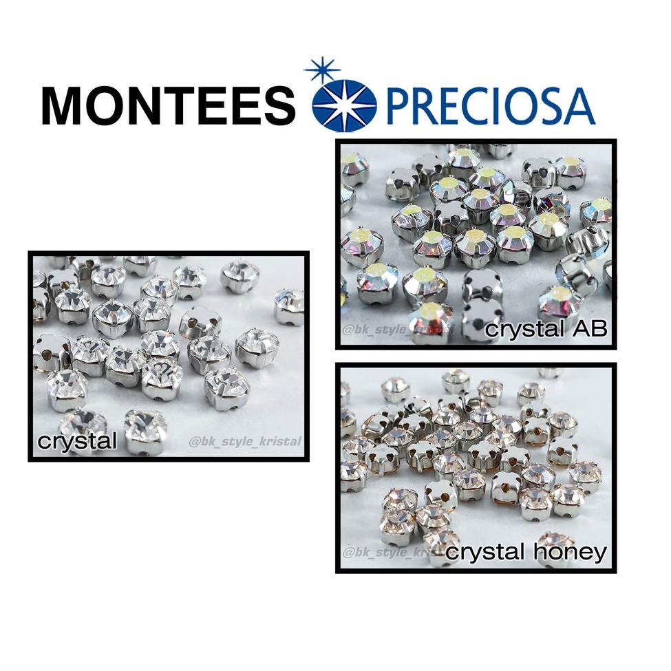 Pasti dikirim /98m<> Kristal Cangkang Montees Preciosa Kaki 4 Warna Crystal Clear, Crystal AB, Cryst
