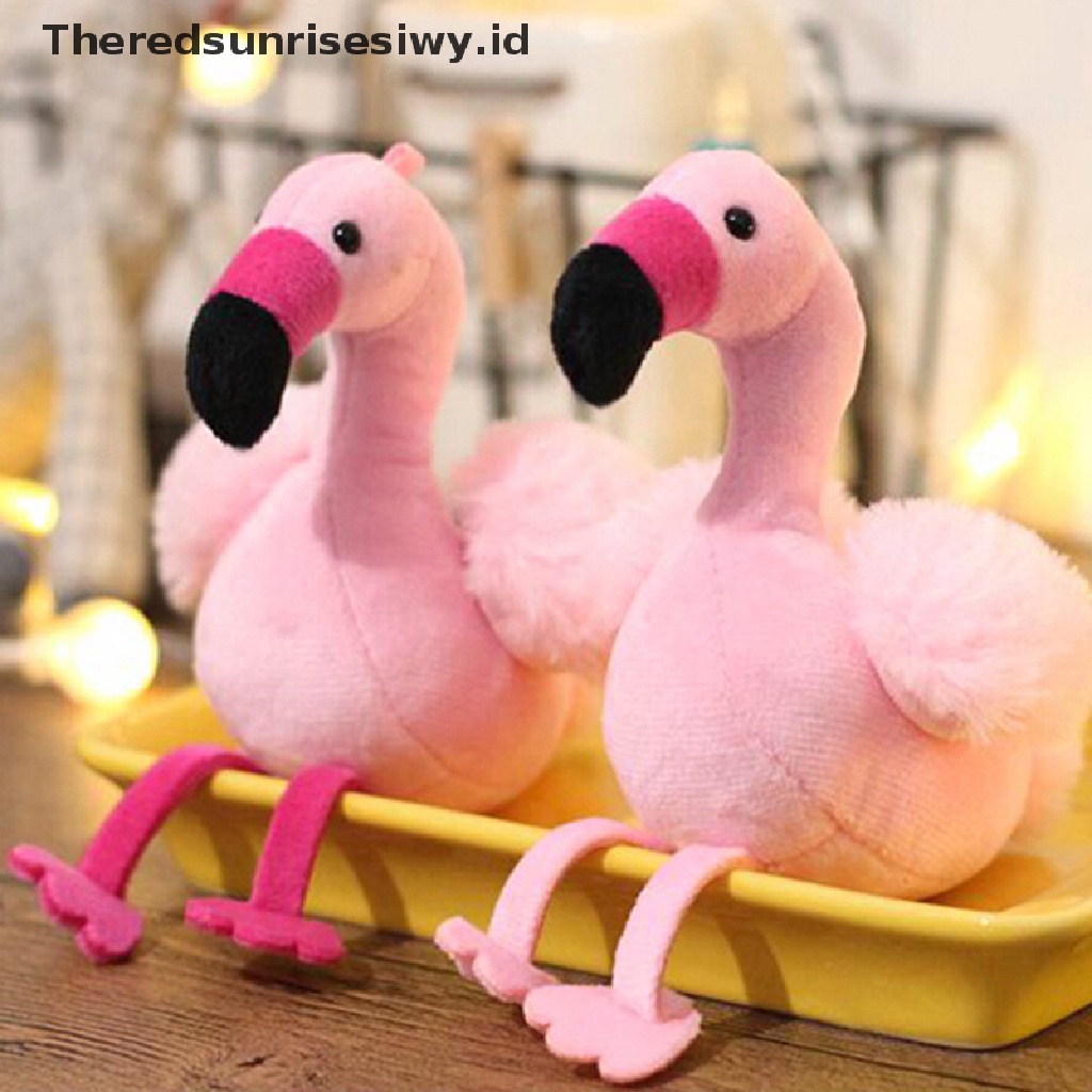 (Theredsunrisesiwy.Id) Gantungan Kunci Bentuk Flamingo Bahan Plush