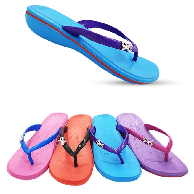 Sandal Jepit Polos Anti Slip sandal wanita sandal pantai termurah 512-6 dua kaki