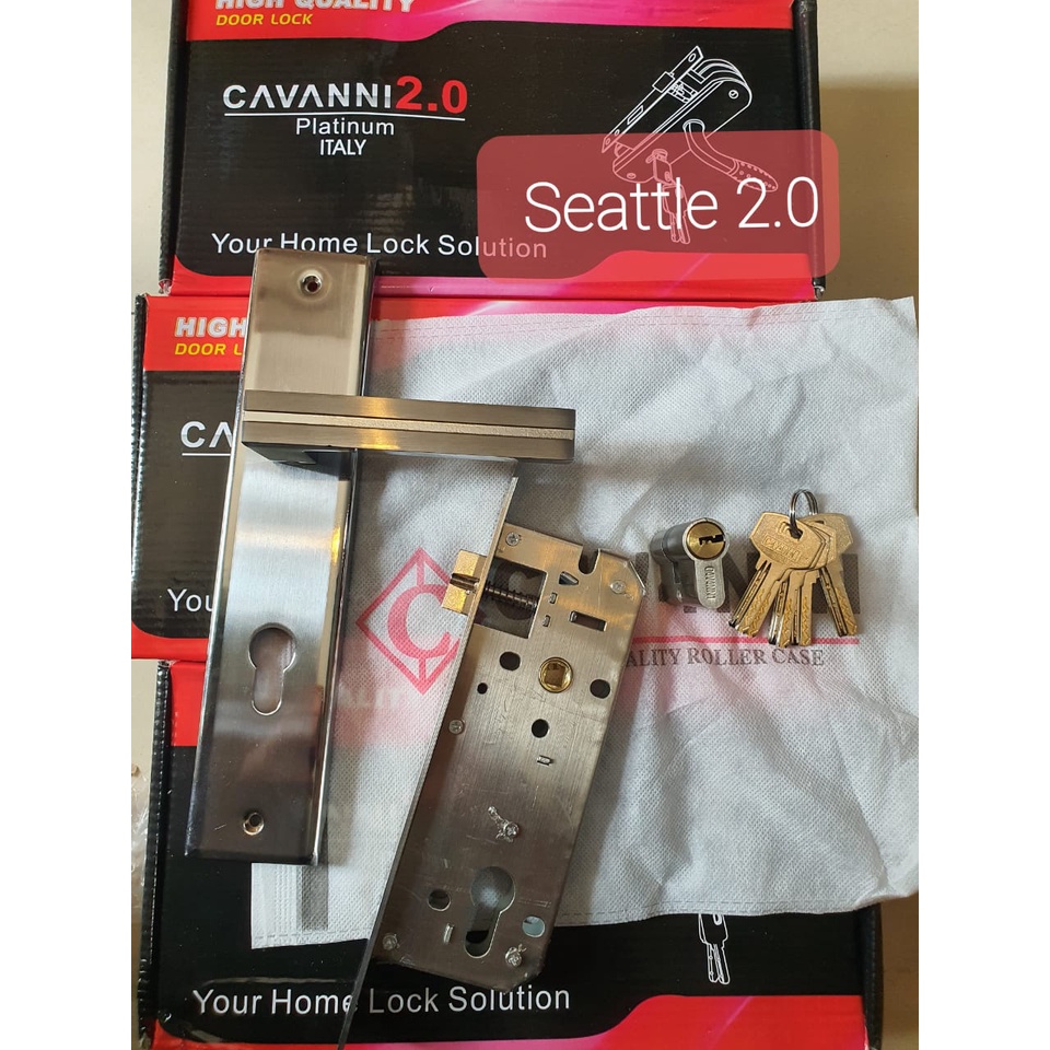 Kunci / Gagang / DoorLock Pintu CAVANNI 2.0 - Kuningan