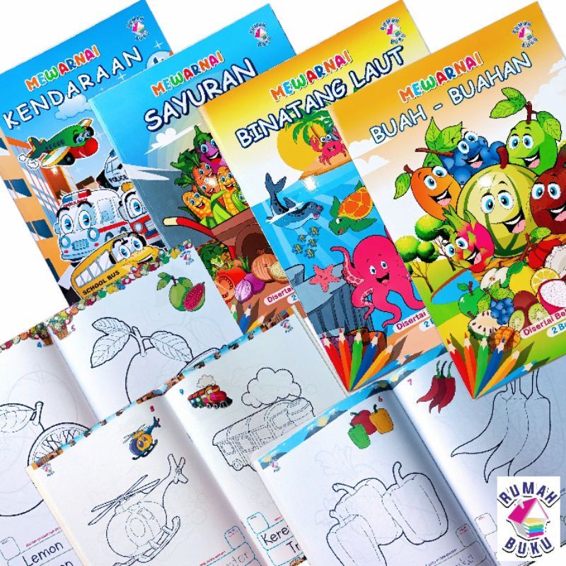 

Buku Mewarnai Full Colour - Buku Mewarnai Anak By TF