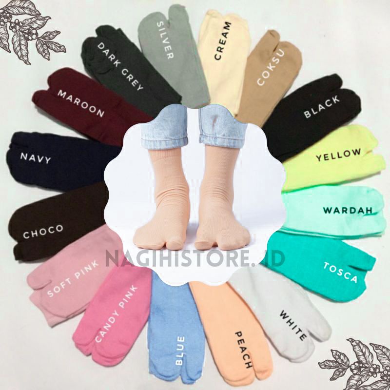 ✨NAGIHI✨ Promo Kaos Kaki Warna / Kaos Kaki Jempol / Kaos Kaki Muslimah / Kaos Kaki Wanita / Kaos Kaki Muslim