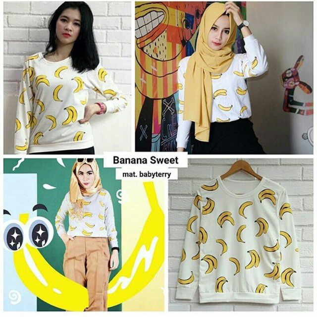 ✅✅  Banana Sweet Sweater On Stock Baju Atasan