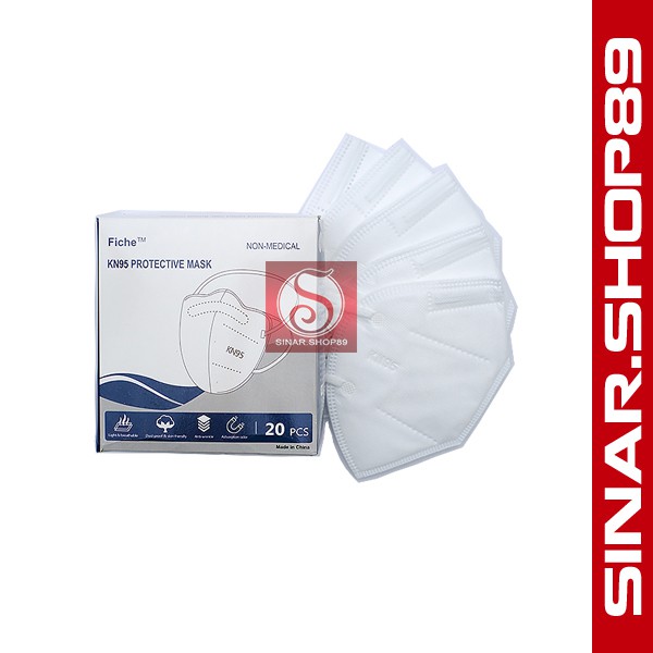 Masker Hijab KN95 isi 20 - Masker KN 95 Hijab White