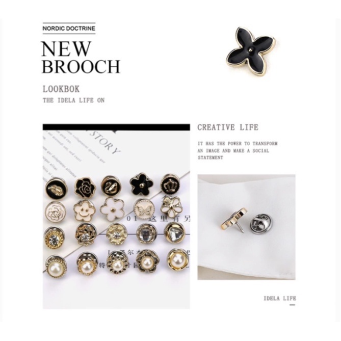 Brooch Button Bros Button New Brooch Bros Dagu/Bros jilbab/ Peniti jilbab /Brooch bahu untuk jilbab