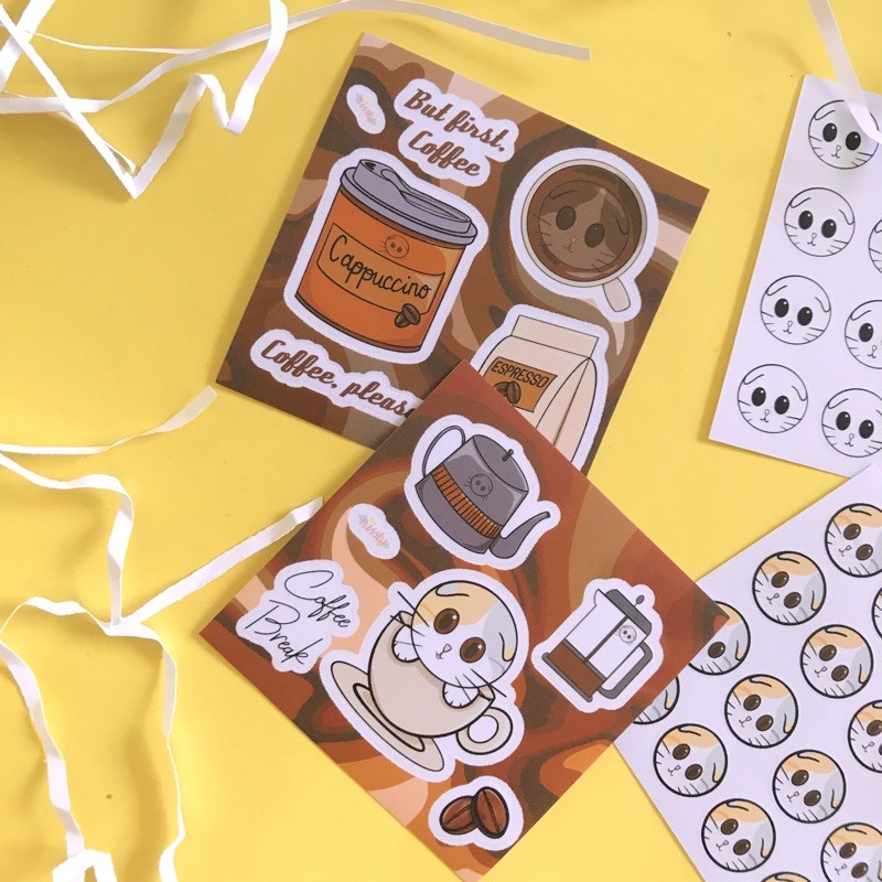 

Coffee Break Cute Aesthetic Cat Sticker Pack