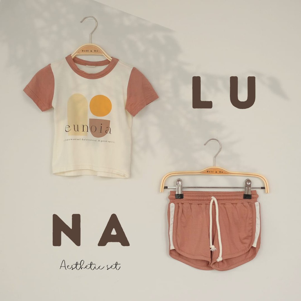 BELL AND BO SETELAN LUNA BAMBOO SETELAN BAJU ANAK  6 bulan - 4 Tahun