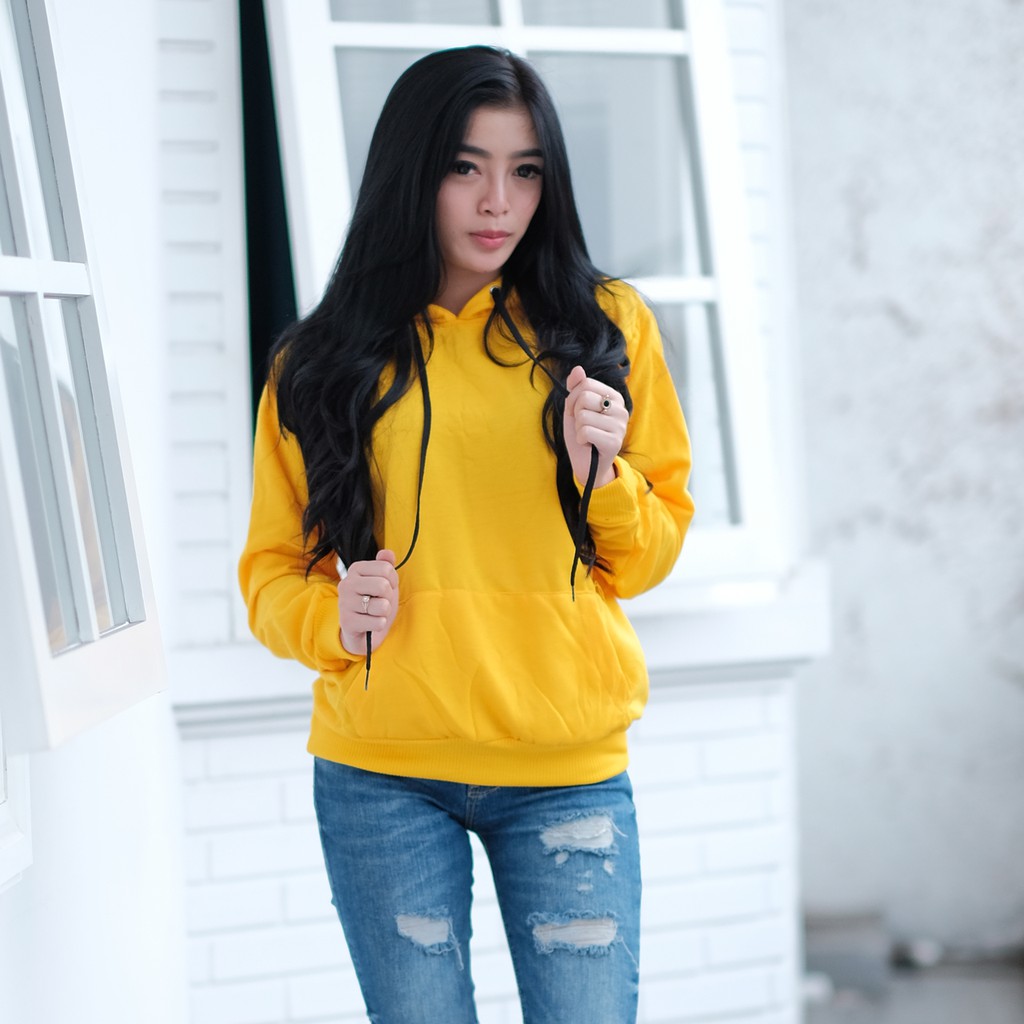 Sweater Hoodie Wanita Natural Hoodie Sweater Polos Terlaris Simpel Tangan Panjang Hangat-4