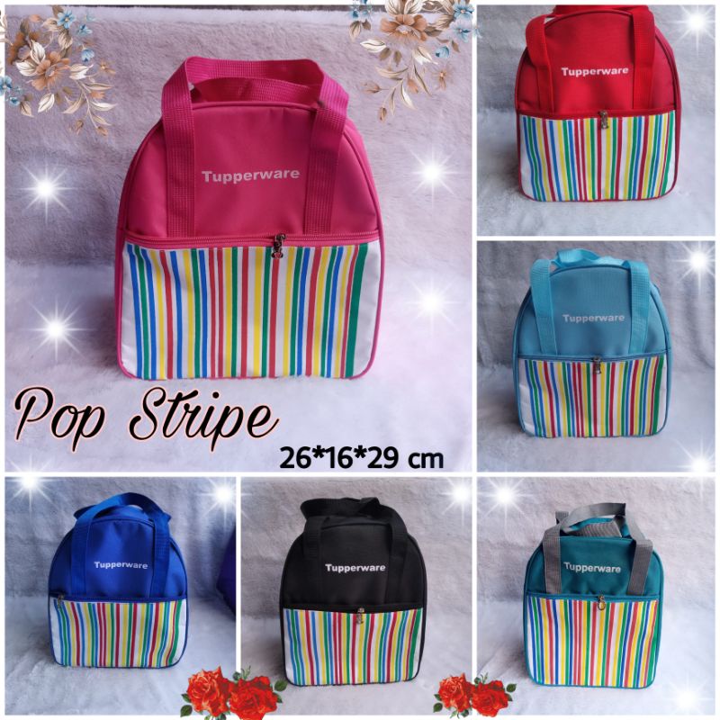 Tas bekal pop stripe/ pop stripe bag tupperware