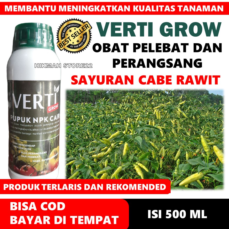 OBAT PELEBAT CABE RAWIT - Vertigrow Obat Pelebat Cabe Rawit - Obat Pemacu Pembuahan Cabe Rawit - Oba