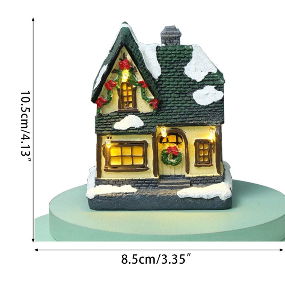 【 ELEGANT 】 Scene Village Houses Christmas Warm White Garden Resin Figurines Village Sets Christmas Ornament