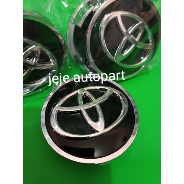 dop roda tutup as velg toyota black chrome innova , avanza  veloz 2016 diameter 6.2cm