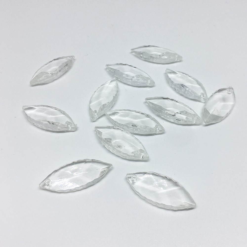 Bahan Aksesoris Anting Kalung Gelang- Charm DIY - daun transparan 03