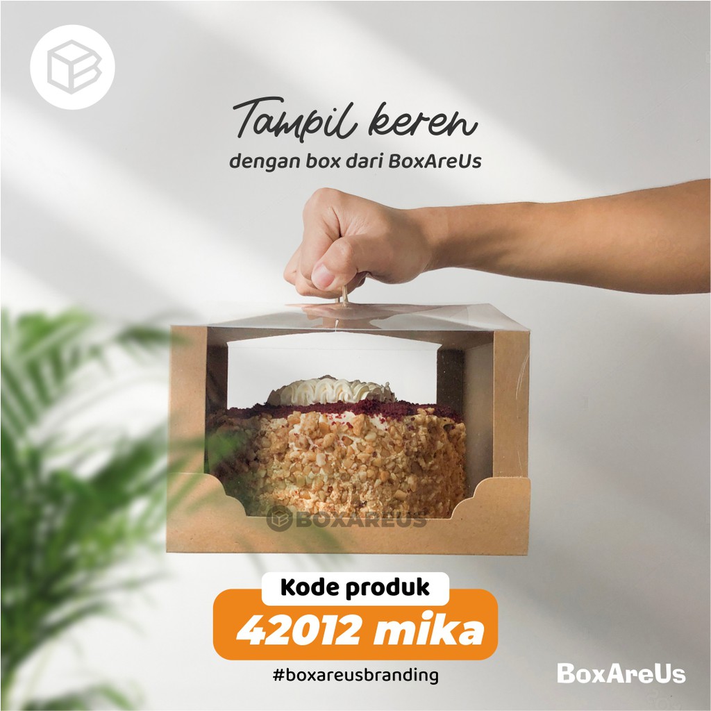 Box Mika Kotak Kue Cake Packaging Transparan Dus Handle | 42012 (10pc)