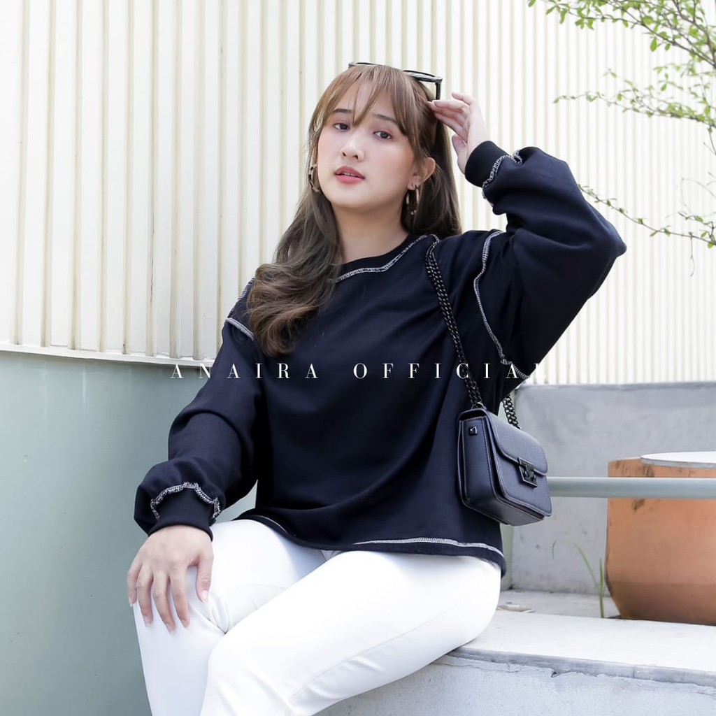 SWEATER OVERSIZE WANITA OUTSIDE SEAM  SWEATER WANITA DAN PRIA SWEATER CREWNECK SWITER