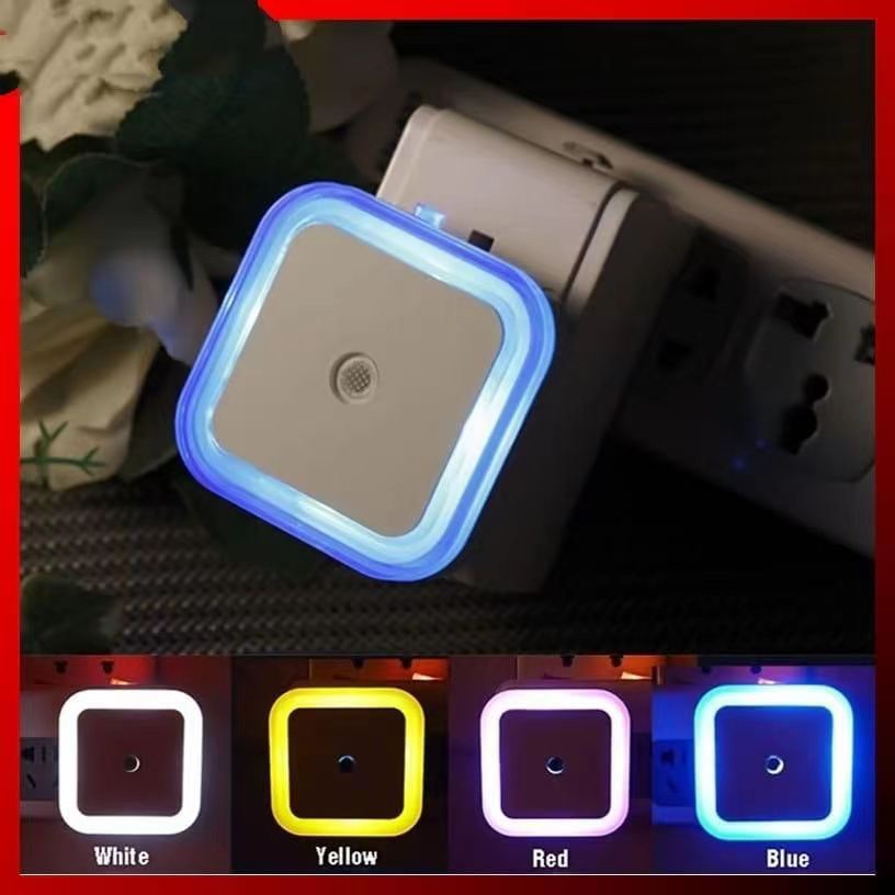 Lampu Tidur Sensor Night Kotak / Lampu Tidur LED Otomatis Sensor Colok Listrik Dinding Persegi Dekorasi Ruangan Night Lampu viral