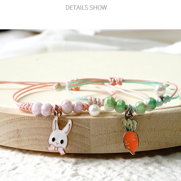 [Big Sale]1 Pcs Gelang Wanita Korea Gelang Couple Sahabat Manik Tali  Braided Bracelet/Friendship Adjustable Fashion Aksesoris-5