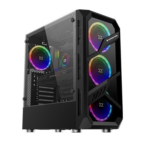 Casing Komputer XigmaTek Include 4 Fan RGB Lamiya - PC Case Gaming