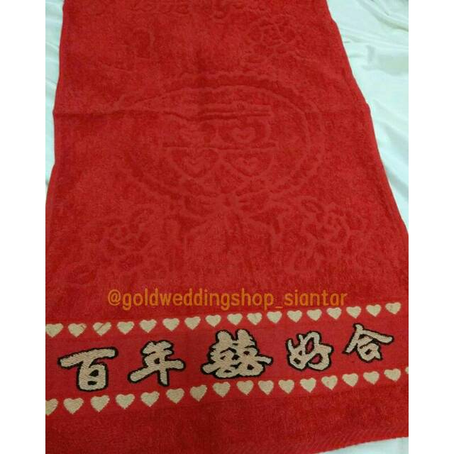 handuk merah Bai Nian Hao He / handuk shuang xi