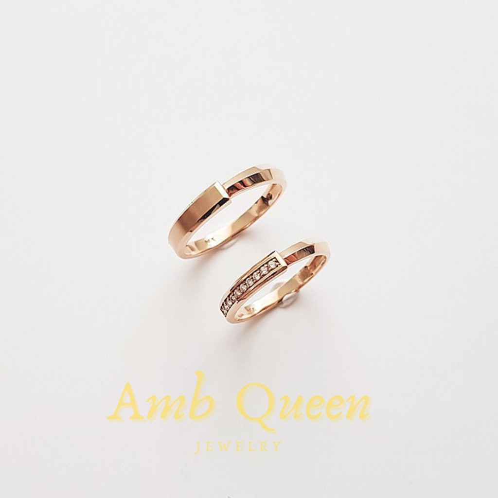 Cincin Nikah/Tunangan Palladium dan Emas 80% Couple Wanita dan Pria