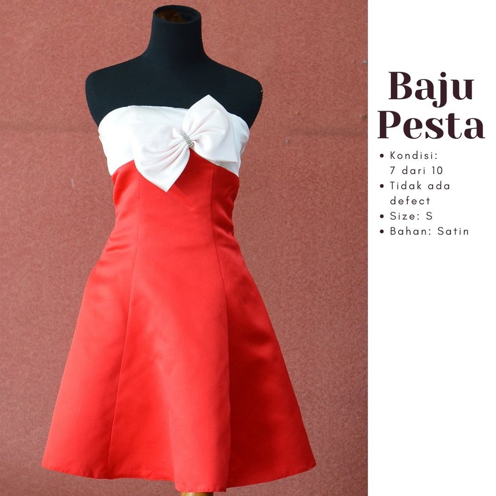 Evening Prom Birthday Party Mini Red and White Satin Dress