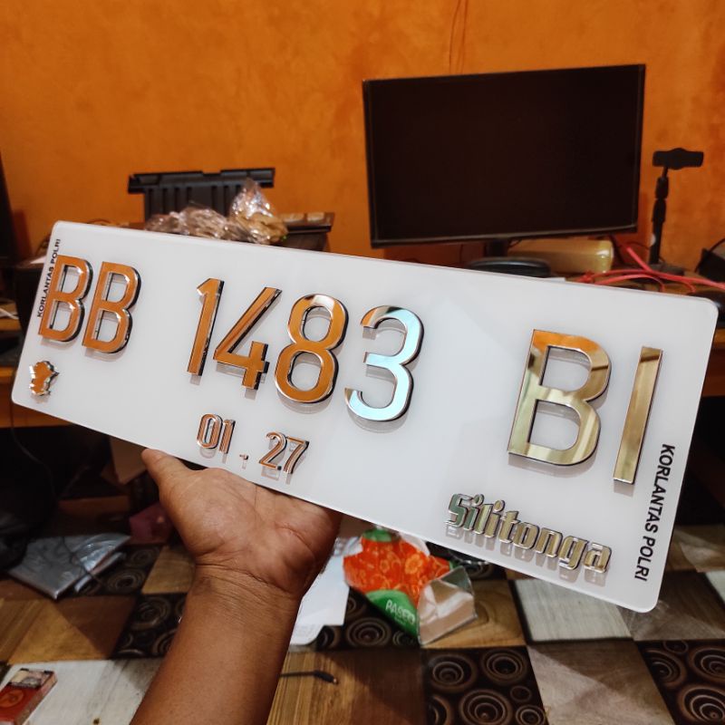 PLAT MOBIL TIMBUL CROOM SATUAN ( 1 )