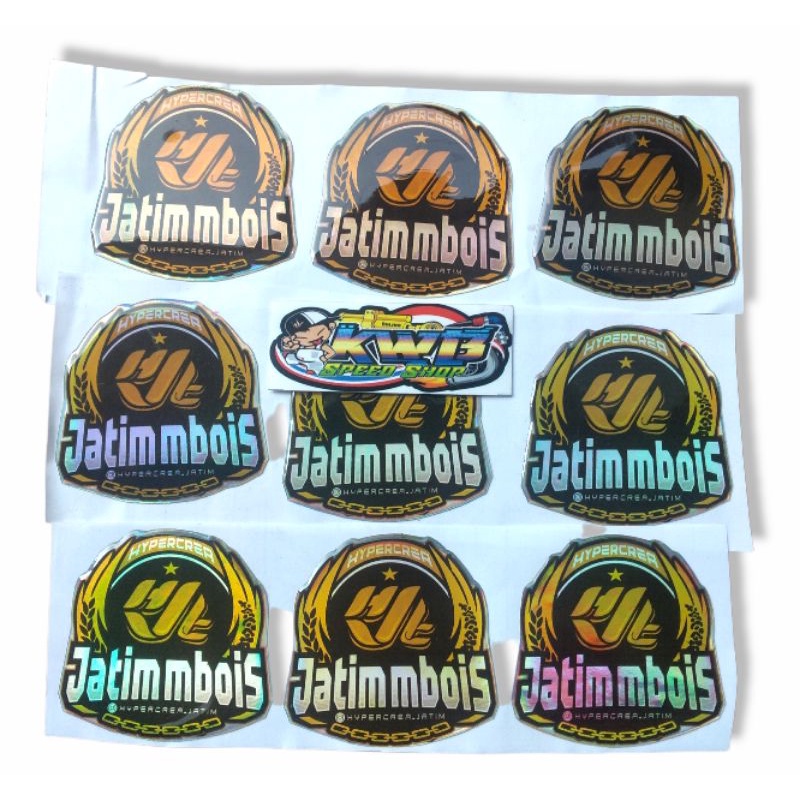 Sticker emblem hypercrea jatim mbois hologram timbul