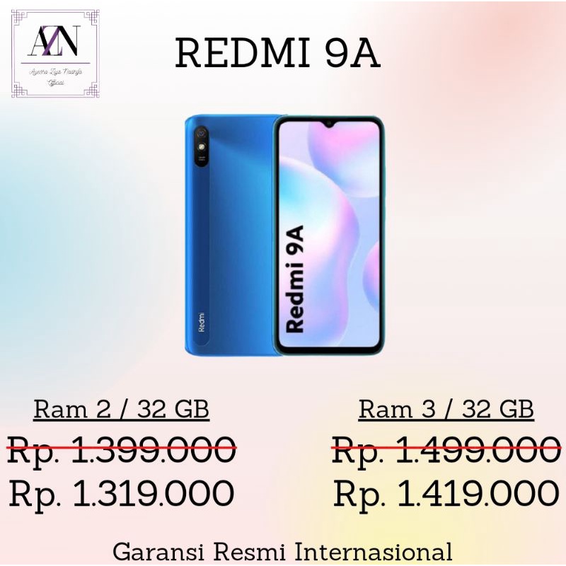 HP XIAOMI REDMI 9A RAM 2 / 32 GB & 3 / 32 GB GARANSI RESMI HANDPHONE TERLARIS
