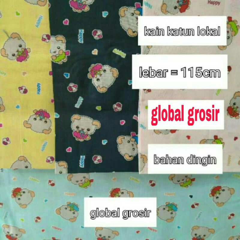KAIN KATUN LOKAL MOTIF BONEKA LUCU