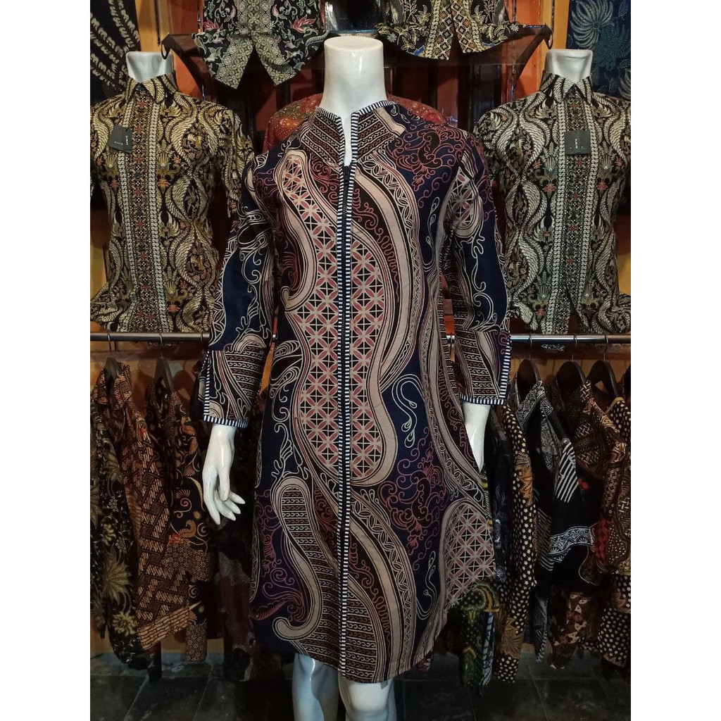 TUNIK BATIK WANITA TRADISIONAL TERBARU SERAGAM PALING LARIS BUSUI KUALITAS BUTIK MODERN