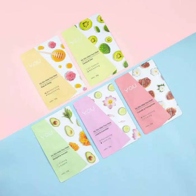 ⭐BAGUS⭐ Y.O.U MY SKIN MATTE FACE MASK / YOU SHEET MASK BY YOU MAKEUPS / MASKER WAJAH