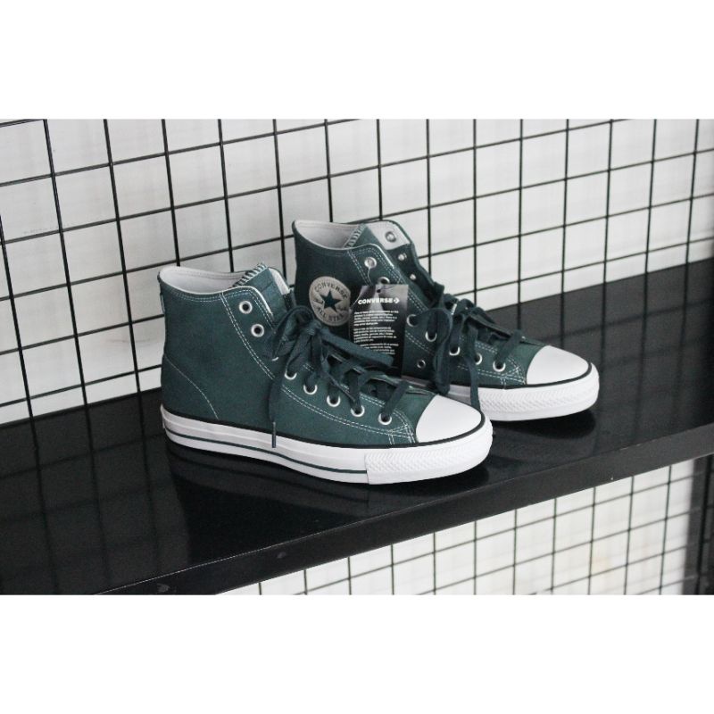 Converse Cons Classic Suede CTAS Pro Hi Shoes - Faded Spruce / White