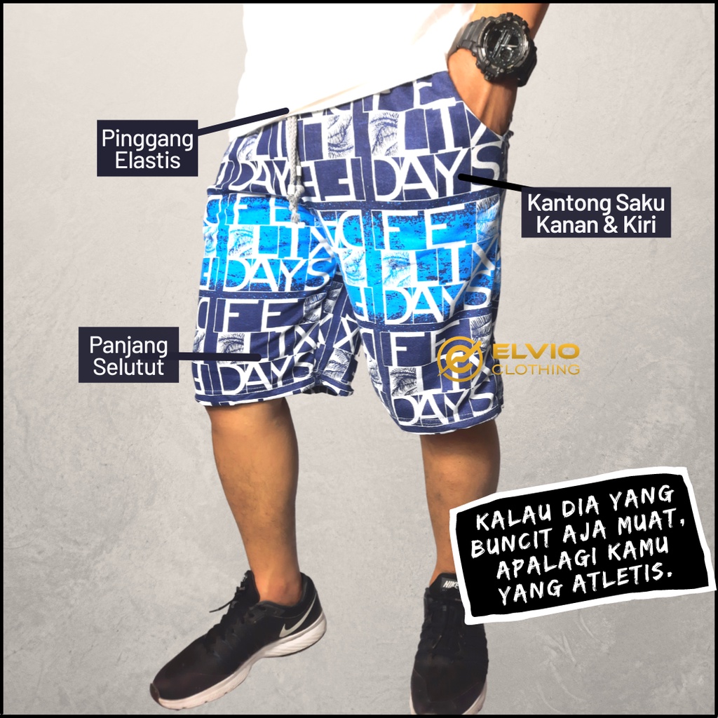 CELANA PENDEK SELUTUT SURFING BAHAN KAIN SANTAI