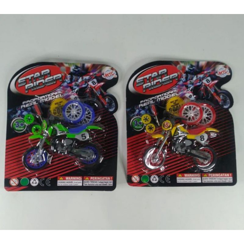 Mainan Diecast Motor Cross Mainan Miniatur Motor Cross Mainan Edukasi Anak Laki Laki