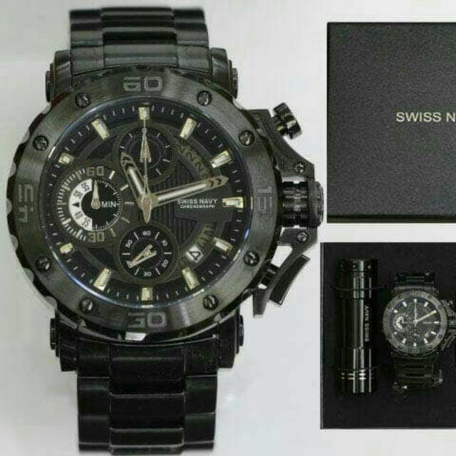 Jam Pria Swiss Navy SA6804 Black original terbaru keren