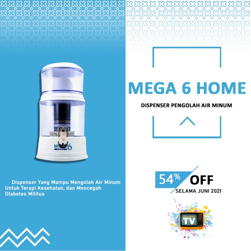 MEGA 6 HOME - DISPENSER AIR ALKALI TERAPI KESEHATAN BELI 1 DAPAT 2