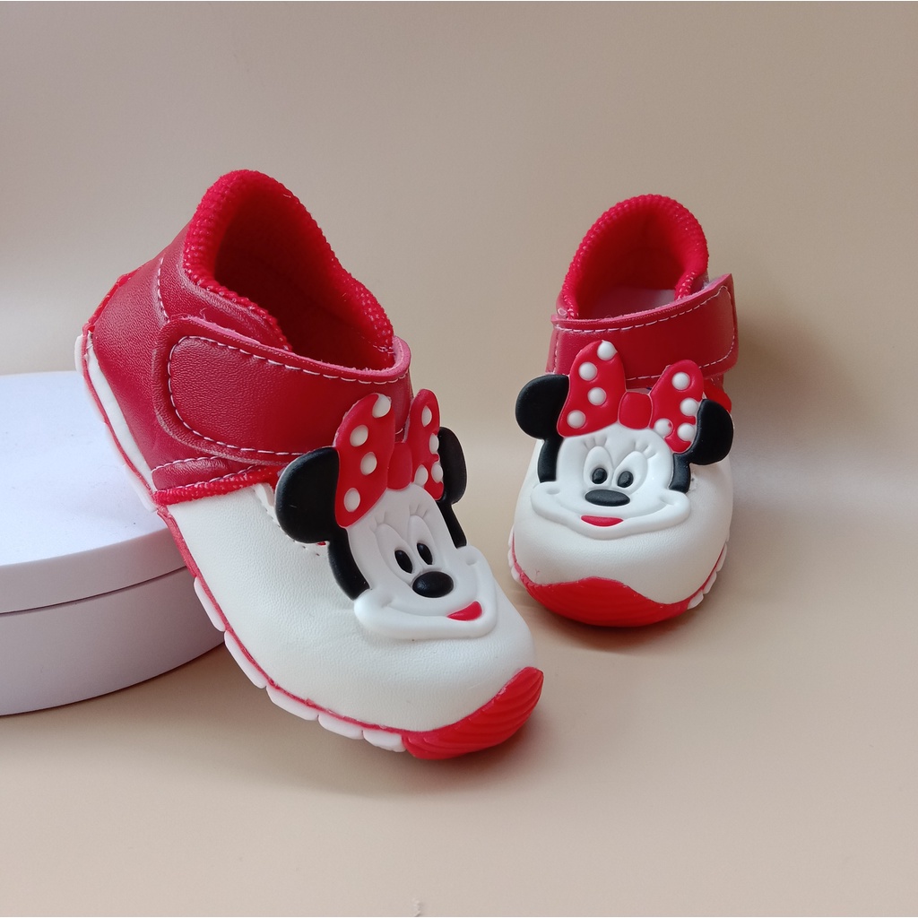 Sepatu anak bunyi bayi perempuan usia 1-3 tahun/sepatu balita murah-mickey