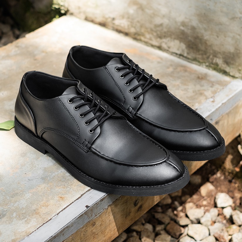 HARVARD BLACK |ManNeedMe x Lvnatica| Sepatu Pantofel Pria Formal / Kantor Derby Shoes ORI